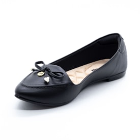 Sapatilha Bico Fino Moleca Femina Preto