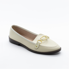 Sapatilha Bico Fino Moleca Feminina Branco Off