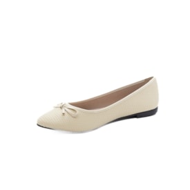 Sapatilha Bico Fino Moleca Feminino Creme