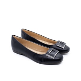 Sapatilha Bico Redondo Lu Rezende Feminina Preto