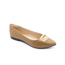 Sapatilha Bico Redondo Lu Rezende Feminino Capuccino