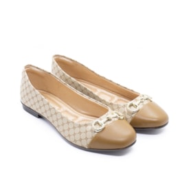 Sapatilha Bico Redondo Lu Rezende Feminino Cream
