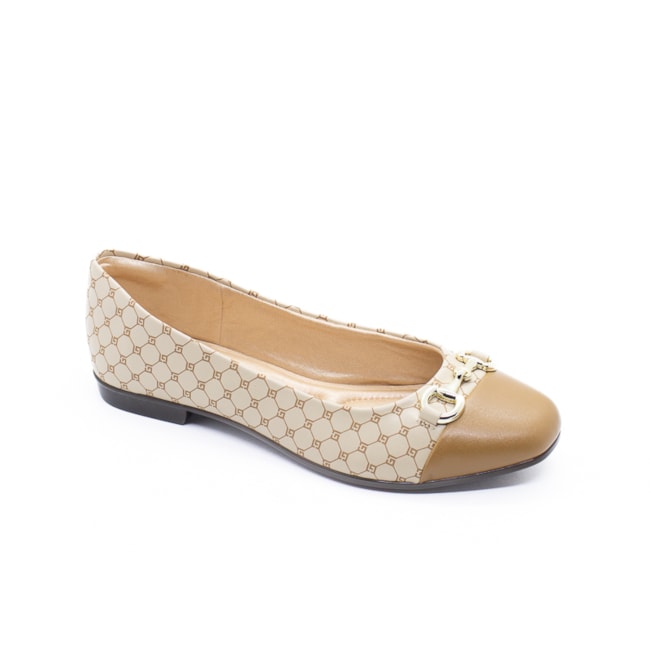 Sapatilha Bico Redondo Lu Rezende Feminino Cream