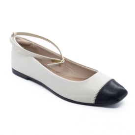 Sapatilha Bico Redondo Moleca Feminina Branco Off
