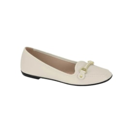 Sapatilha Bico Redondo Moleca Feminina Branco Off