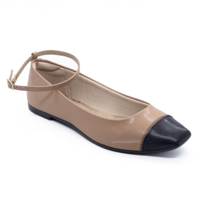 Sapatilha Bico Redondo Moleca Feminina Nude