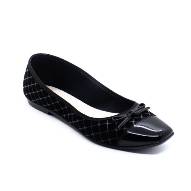 Sapatilha Bico Redondo Moleca Feminina Preto