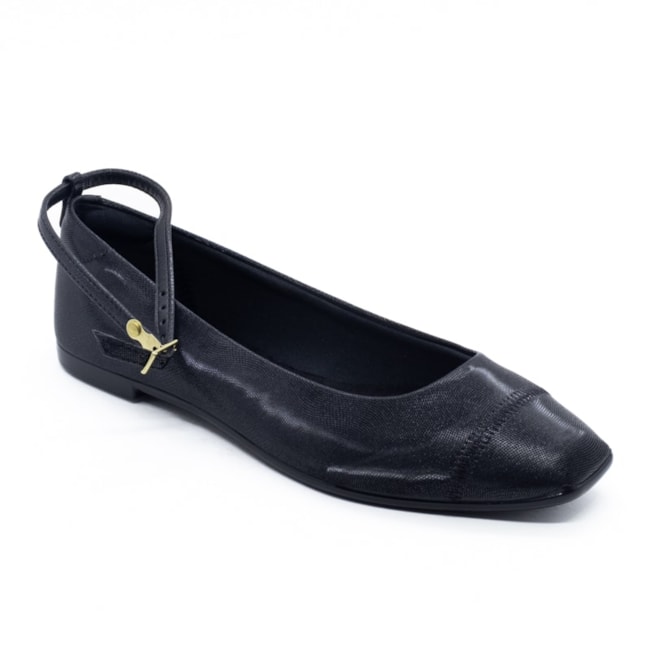 Sapatilha Bico Redondo Moleca Feminina Preto