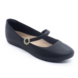 Sapatilha Bico Redondo Moleca Feminina Preto
