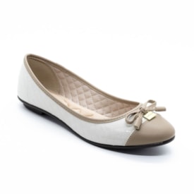 Sapatilha Bico Redondo Moleca Feminino Branco Off