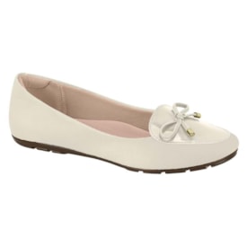 Sapatilha Bico Redondo Moleca Feminino Branco Off