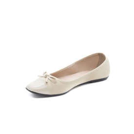 Sapatilha Bico Redondo Moleca Feminino Creme