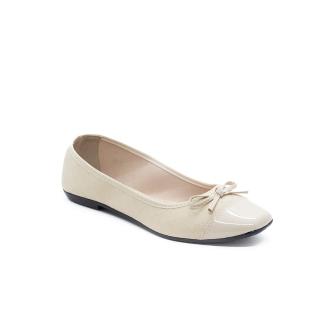 Sapatilha Bico Redondo Moleca Feminino Creme