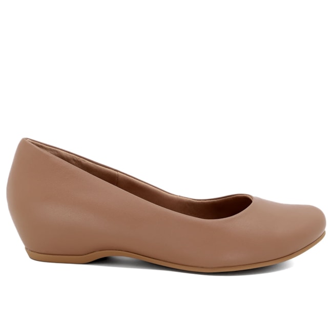 Sapatilha Bico Redondo Usaflex Feminina Camel