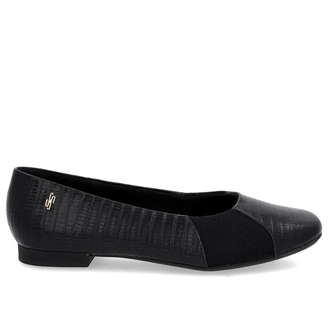 Sapatilha Bico Redondo Usaflex Feminina Preto