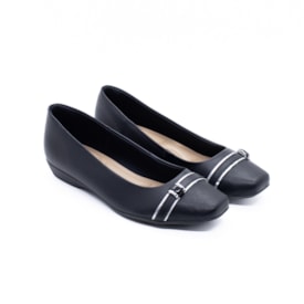 Sapatilha Bico Redondo Usaflex Feminina Preto