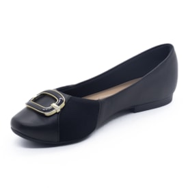 Sapatilha Bico Redondo Usaflex Feminina Preto