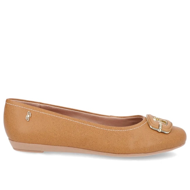 Sapatilha Bico Redondo Usaflex Feminina Tan