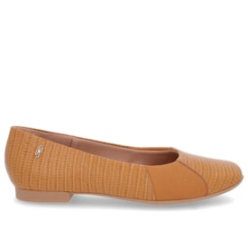 Sapatilha Bico Redondo Usaflex Feminina Tan