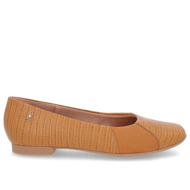 Sapatilha Bico Redondo Usaflex Feminina Tan