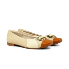 Sapatilha Bico Redondo Usaflex Feminina Vanilla