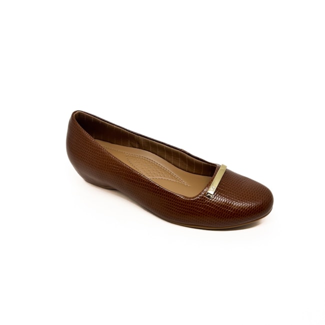 Sapatilha Bico Redondo Usaflex Feminino Canela