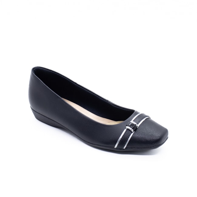 Sapatilha Bico Redondo Usaflex Feminino Preto