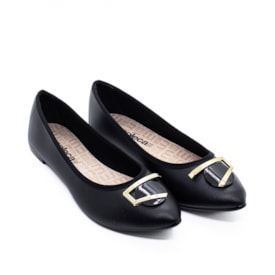 Sapatilha Moleca Bico Fino Feminina Preto