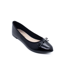 Sapatilha Moleca Bico Fino Feminina Preto Verniz