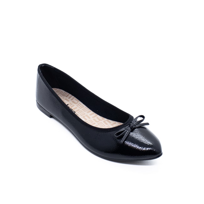 Sapatilha Moleca Bico Fino Feminina Preto Verniz