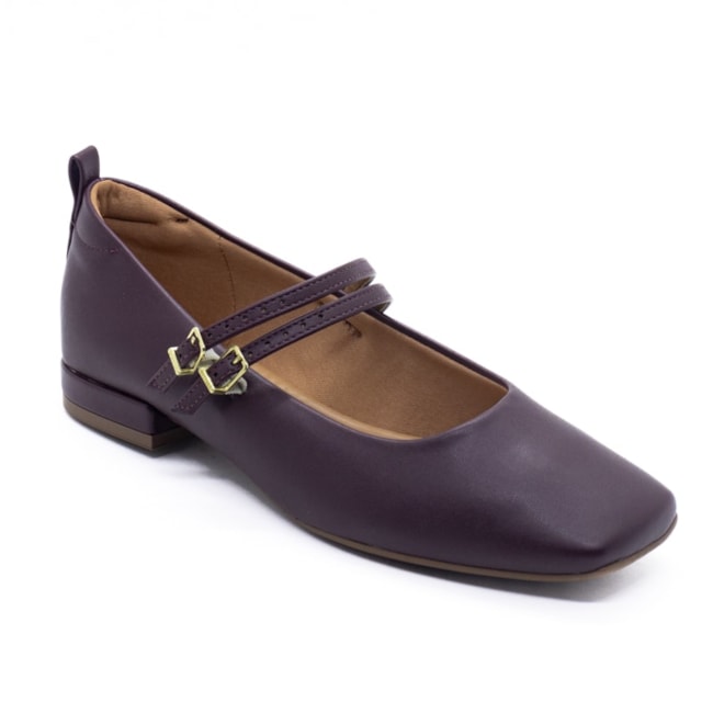 Sapatilha Salto Baixo Vizzano Feminino Vinho