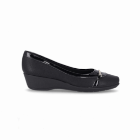 Sapato Anabela Baixa Piccadilly Feminino Preto