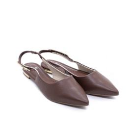 Sapato Chanel Salto Baixo Lu Rezende Feminino Chocolate