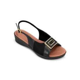 Sapato Chanel Salto Baixo Usaflex Feminino Preto