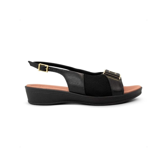 Sapato Chanel Salto Baixo Usaflex Feminino Preto