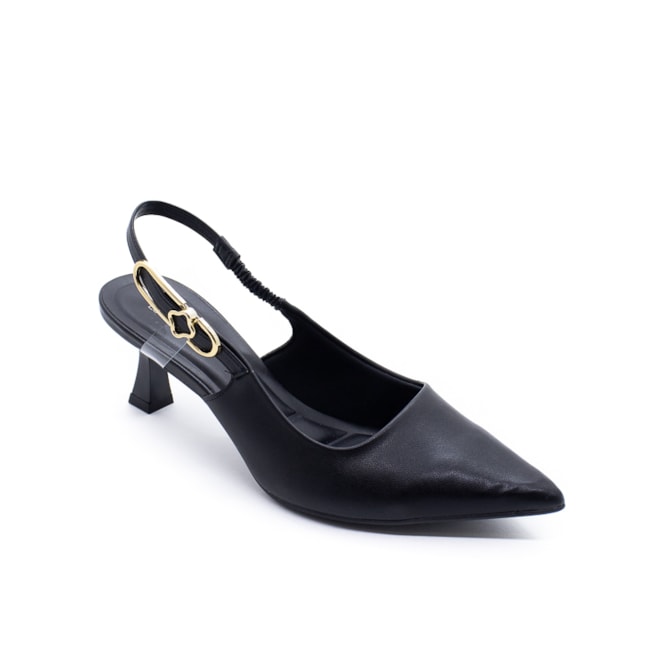 Sapato Chanel Salto Médio Lu Rezende Feminino Preto