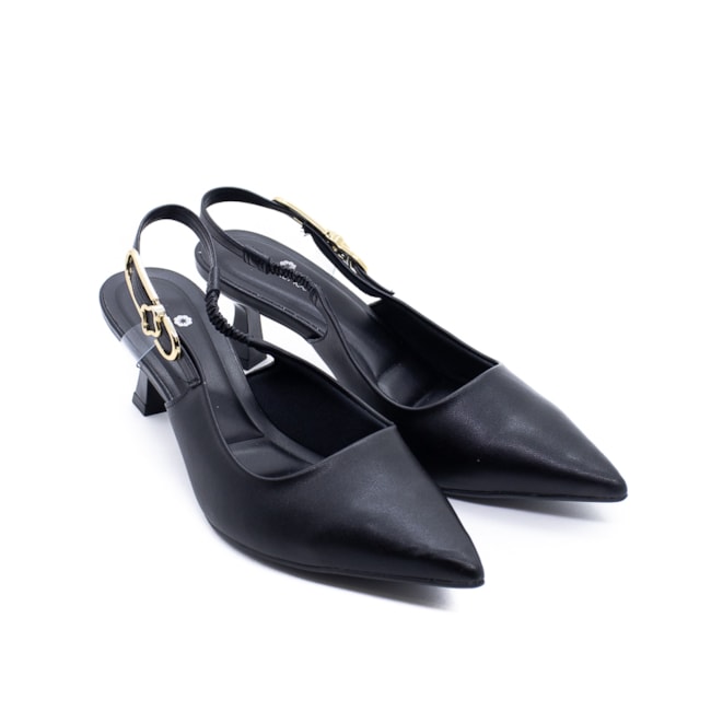 Sapato Chanel Salto Médio Lu Rezende Feminino Preto Lumman