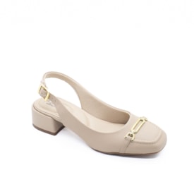 Sapato Chanel Salto Médio Modare Feminino Bege