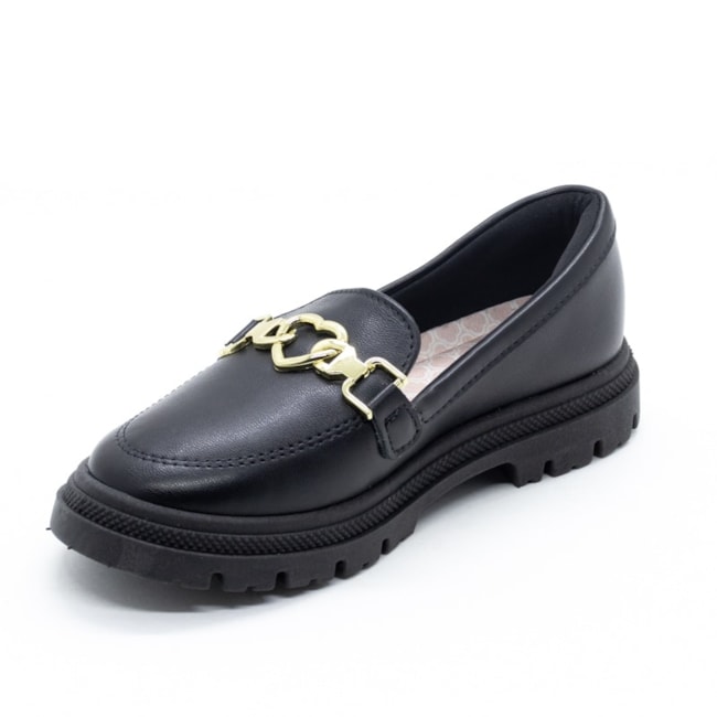 Sapato Loafer Molekinha Infantil Feminino Preto