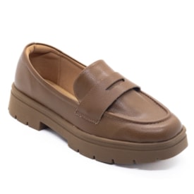 Sapato Loafer Salto Baixo Vizzano Feminino Caramelo