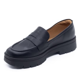 Sapato Loafer Salto Baixo Vizzano Feminino Preto