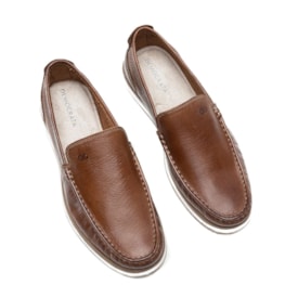 Sapato Mocassim Denim Flow Democrata Masculino Conhaque