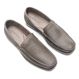 Sapato Mocassim Easy Ted Democrata Masculino Smoke