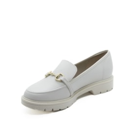 Sapato Mocassim Loafer Beira Rio Feminino Branco Off