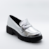 Sapato Mocassim Loafer Lu Rezende Feminina Prata
