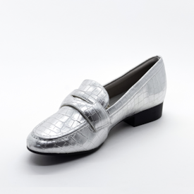 Sapato Mocassim Lu Rezende Feminino Prata
