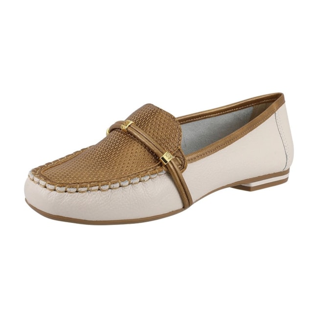 Sapato Mocassim Luz Da Lua Feminino Panna e Amendoa New Ridge