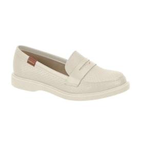 Sapato Mocassim Moleca Feminino Branco Off