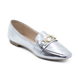 Sapato Mocassim Sua Cia Feminino Prata