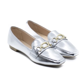 Sapato Mocassim Sua Cia Feminino Prata